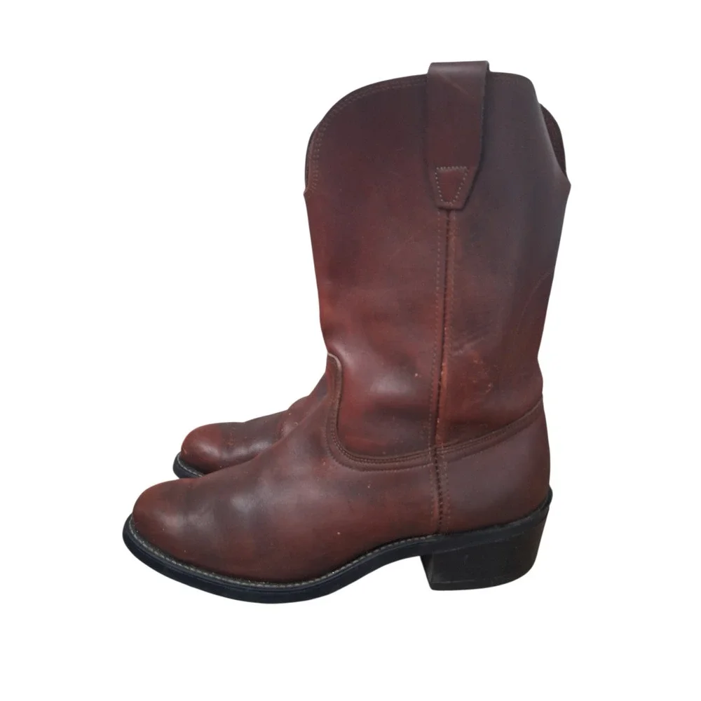 Vintage Vulcan Western Mens‎ size 8½D Smooth Leather Cowboy Boots Oil Resistant